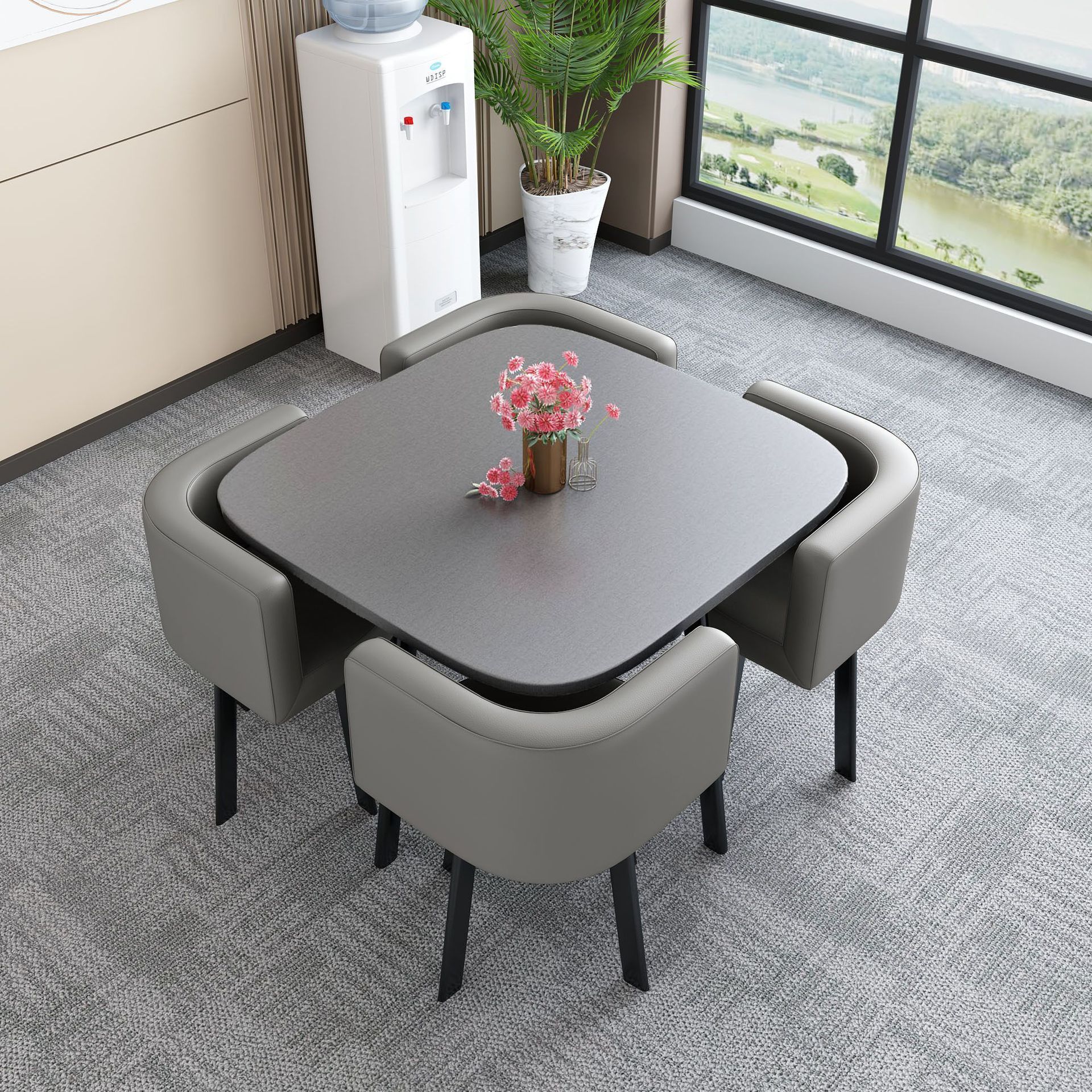 Mesa y silla de negociación simple mesa redonda de recepción de negociación casual mesa de recepción mesa comercial de té de leche y postres mesa y silla image 36