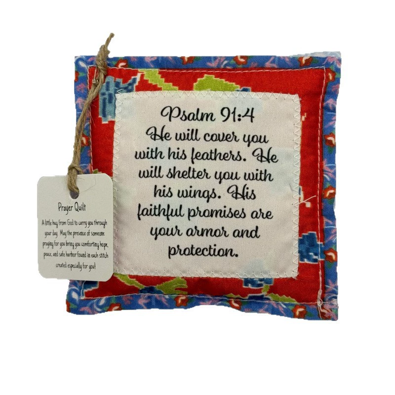 Креативная маленькая тканевая сумка с крестом и молитвенной надписью Prayer Quilt with Cross Inside