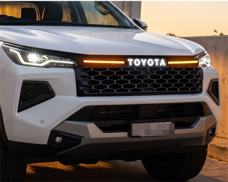 Suitable for Toyota Hilux 2026, Hilux Travo modified front grille emblem light, LED daytime running light