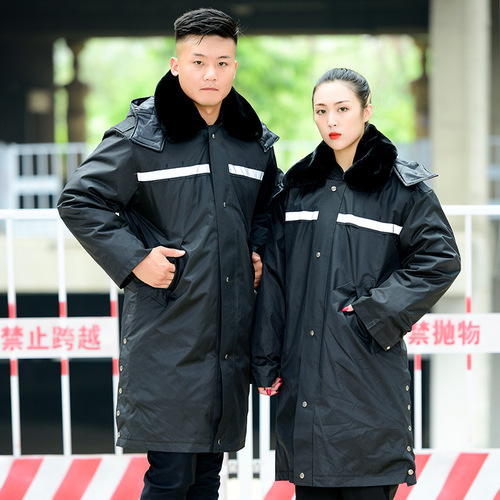 Military coat men's winter thickened medium-length cold storage work cotton clothing security clothing security coat multi-functional cold-proof clothing