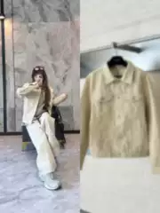Premium 25SS Trendy New Arrival Louis Vuitton-inspired Full-Print Embossed Denim Jacket Unisex Streetwear
