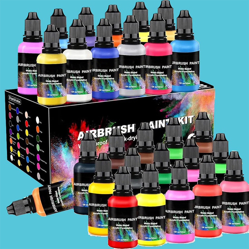Spray gun paint set cross-border 28/12 color 30ML multifunctional water-based acrylic model paint DI