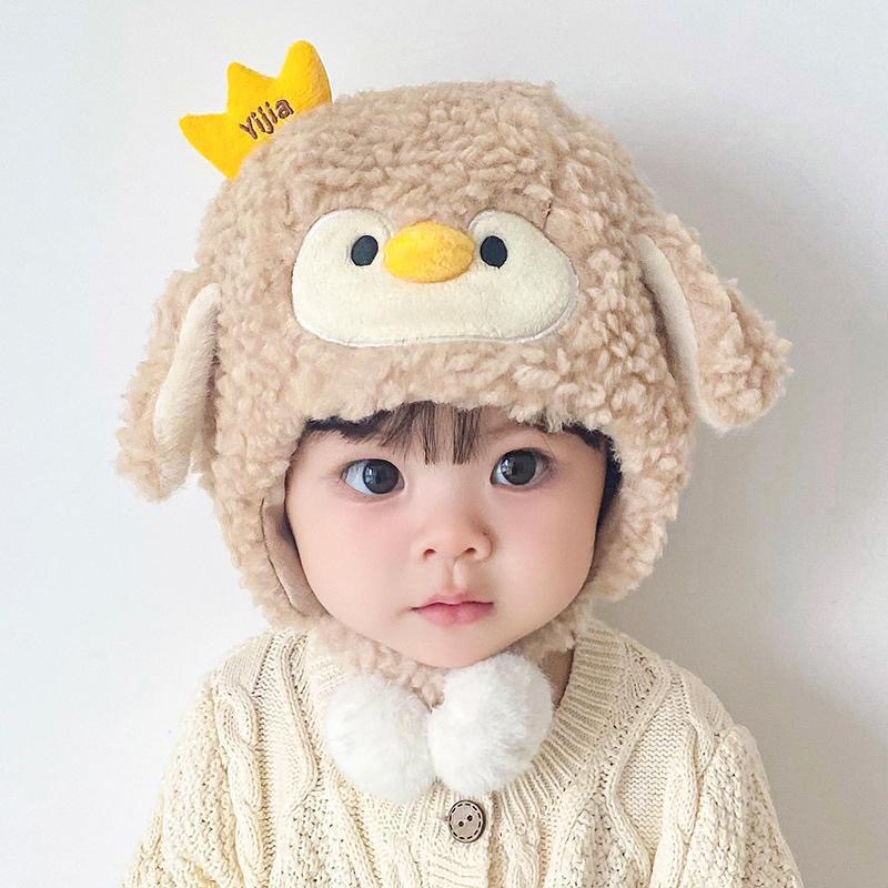 Sombreros de invierno para bebés, gorras de protección de orejas, gorras de peluche para bebés, niñas y niñas, otoño y invierno, gorras de rayos