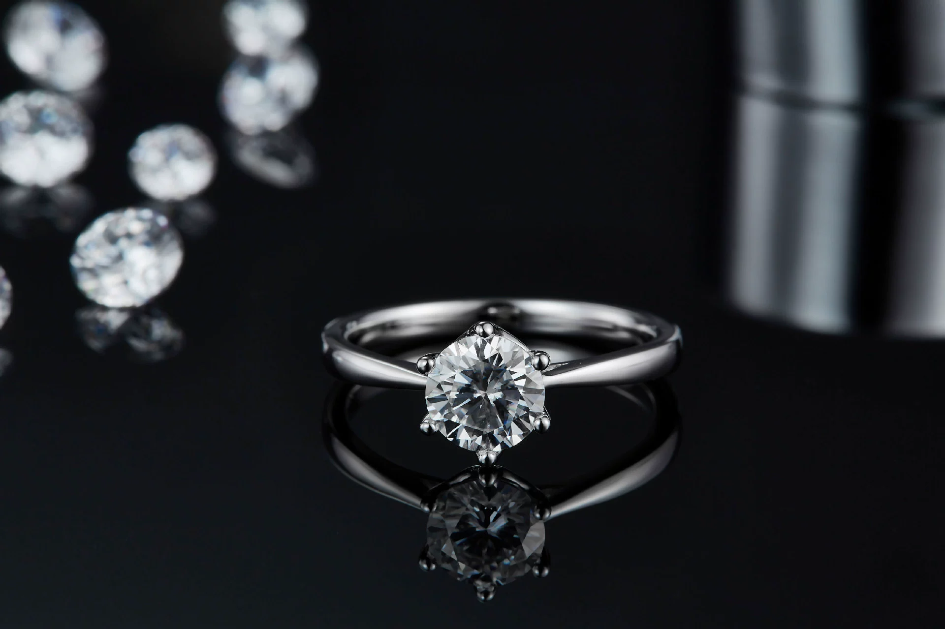 华莎珠宝 Ring with stone, classic accessory for St. Valentine's Day, 1 carat