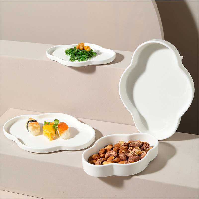 Китайская керамическая поднос Ruyi с чайными закусками мелкая тарелка плоская тарелка с фруктами