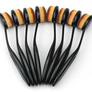 Single No. 4 Toothbrush Makeup Brush Black Oval Bendable Non-marking Contour Brush Foundation Brush Beauty Tool