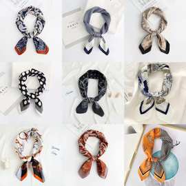 新款仿真丝丝巾批发70cm印花长条职业小方巾女士百搭装饰时尚领巾