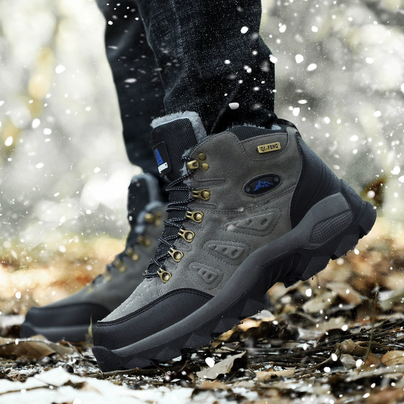 Высокие зимние ботинки Climbing, с подкладкой из меха, утеплённые походные кроссовки, размеры 36–48