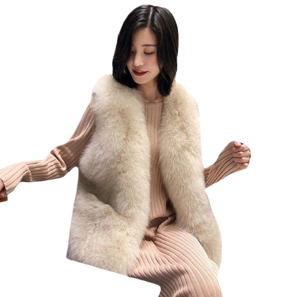 Imitation Fur Vest Women's Short Autumn And Winter Korean-Style Slim-Fit Slimming Imitation Fox Fur Vest Fur Back_voghion.com