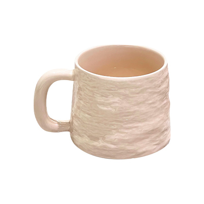 包邮奶fufu高颜值情侣石纹陶瓷杯办公室咖啡杯家用早餐水杯子带勺