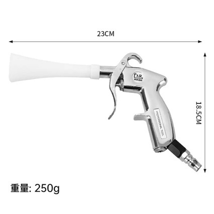 Pneumatic Dust Blowing Gun, Automotive Beauty Tool, Dual-Head Replaceable Pneumatic Blowing and Suction Gun with Brush Head, Tornado Cleaning Gun
