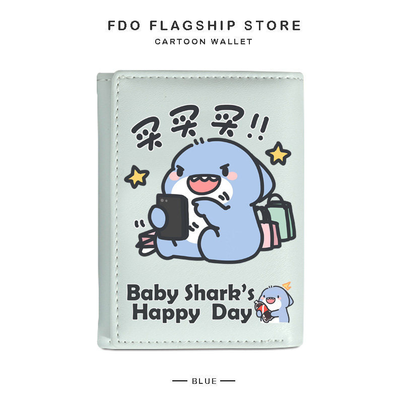 Fat Shark Co-Branded Candy Wallet Short Style Student Cute Fashion Simple 70% off Fold Coin Purse Multifunctional Wallet