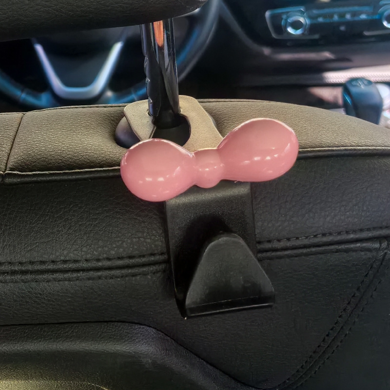 Dopamina bowknot respaldo de la silla del coche gancho trasero almacenamiento en el coche rosa coche cosas buenas regalo nuevo coche mujer
