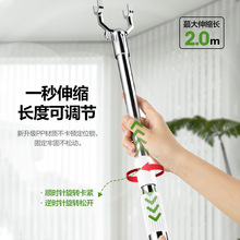 批发撑衣杆家用伸缩铝合金晾衣杆子阳台叉衣杆加长取衣服丫叉挑杆