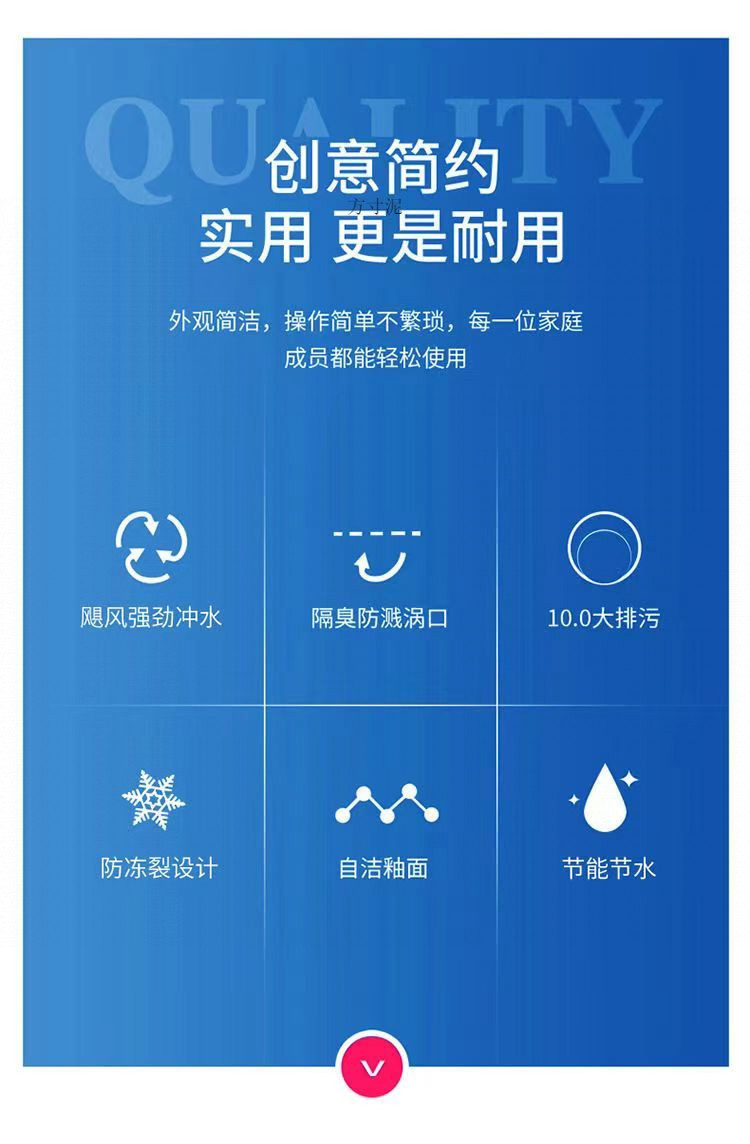 German FHFH toilet, first-class water efficiency 10.0, large sewage vortex outlet, anti-splash and anti-odor siphonic household toilet undefined