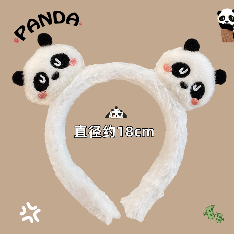 Panda lindo blanco de doble cabeza