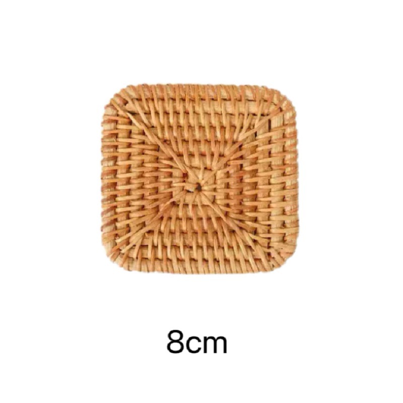 사각 등나무 코스터 8cm