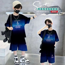 夏季男童酷帅韩版短袖套装中大童洋气炸街儿童夏装休闲宽松运动服