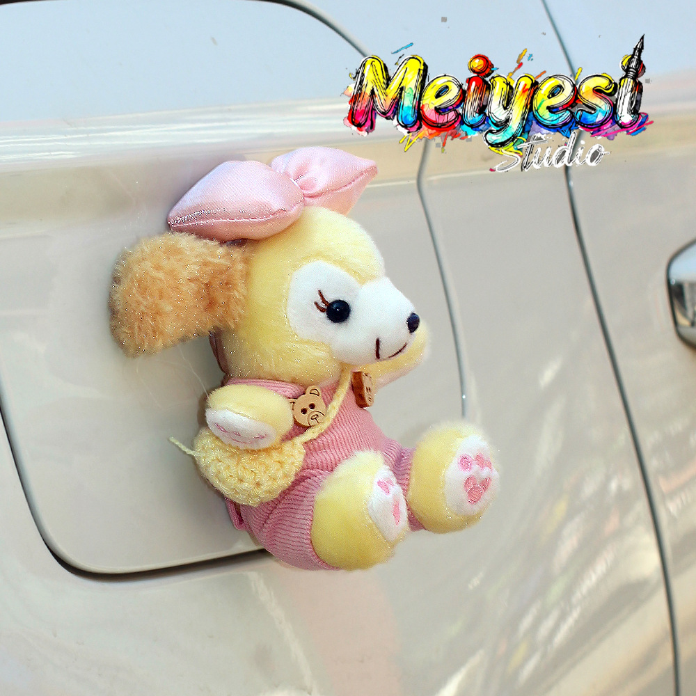 Coches remolque cola colgante dibujos animados lindo cachorro cola culo muñeca decoración pegada muñeca maletero exterior