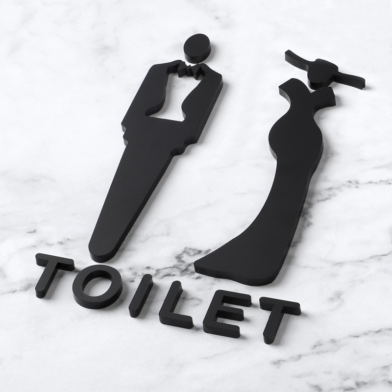 Acrylic toilet door plate three-dimensional pattern men's and women's toilet identification plate office public toilet sign