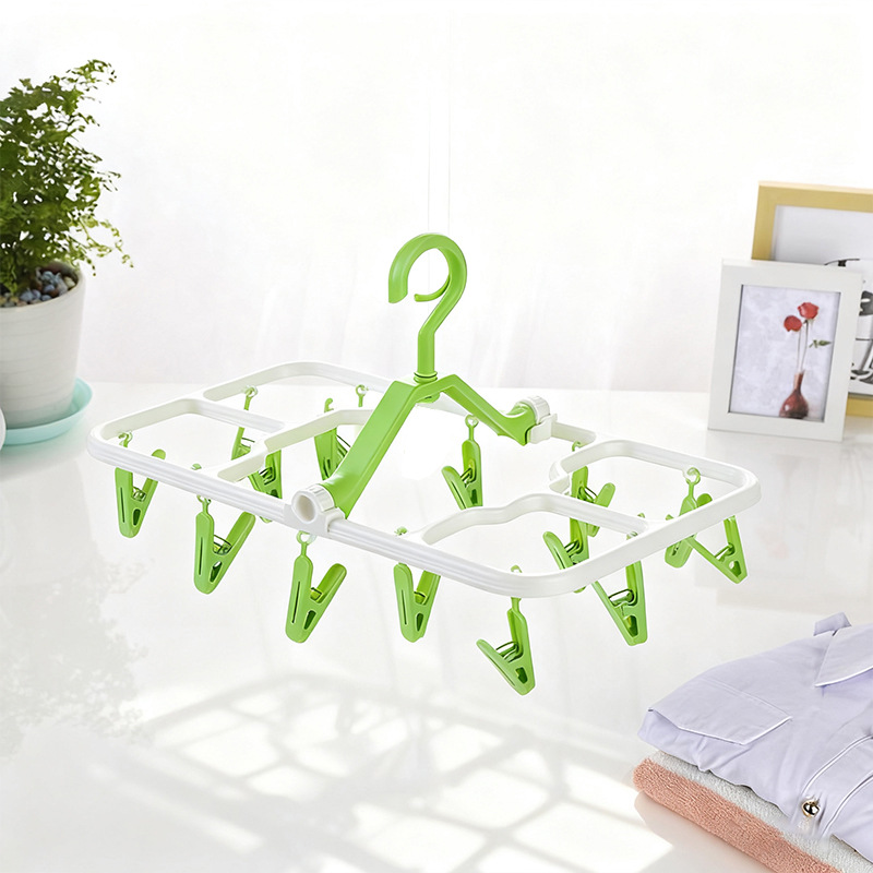 Tendedero Plegable Portátil con Clips de Plástico para Balcón y Dormitorio image 8