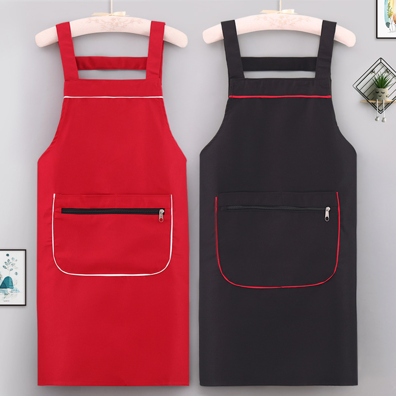 Nuevo tipo de dos bolsillos con cremallera delantal ventilado resistente al desgaste y resistente a la suciedad cinturón protector ropa de trabajo doméstica puede