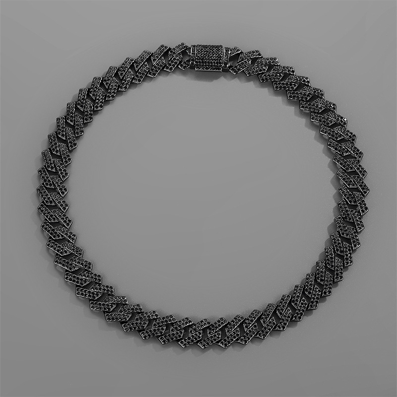 Hip-Hop Solid Color Alloy Inlay Rhinestones Menu0027S Necklace 1 Piece