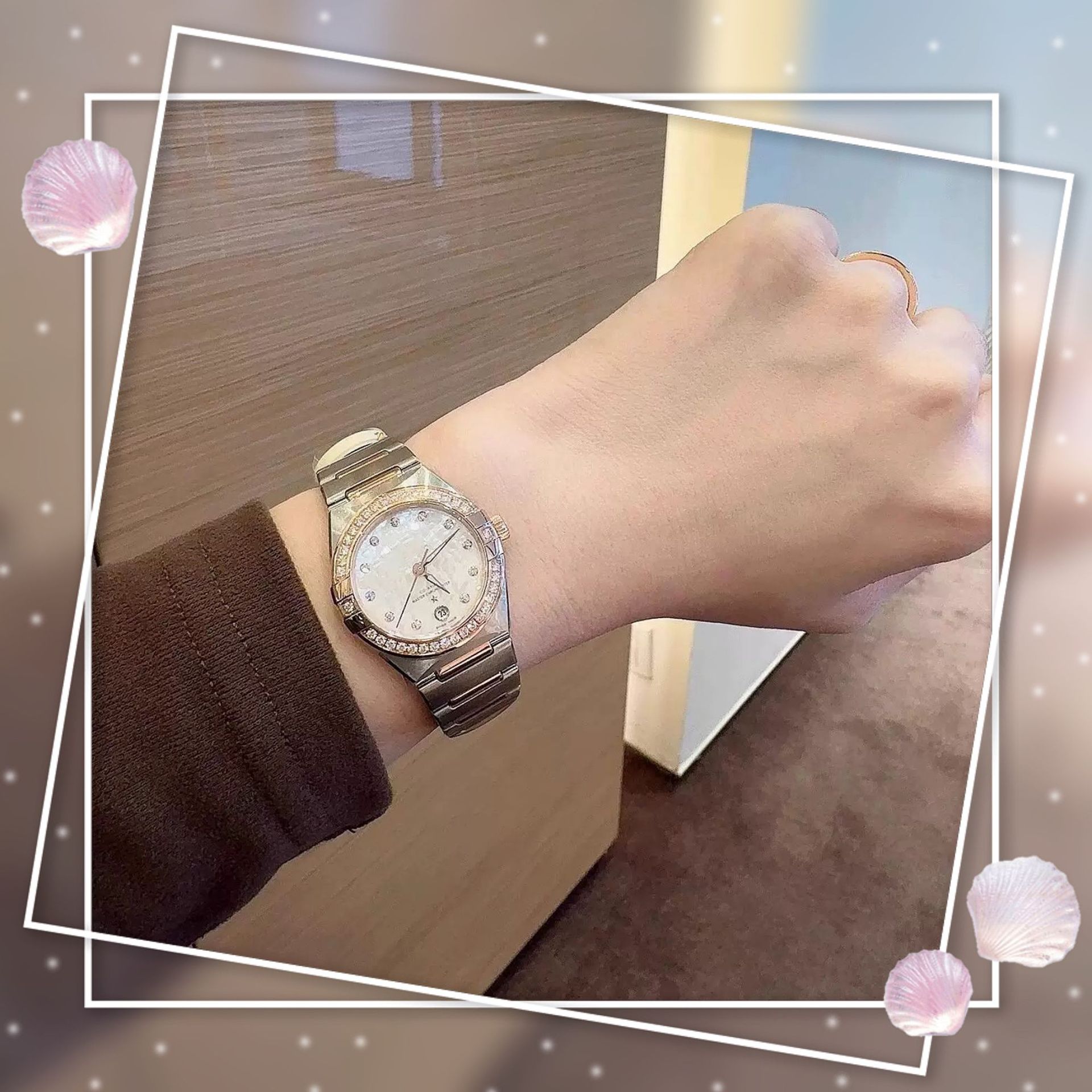 3S Double Eagle Constellation Gypsophila Diamond Swiss Quartz Women's Watch Fritillary Women's Casual Men's and Women's Couple Quartz Watch