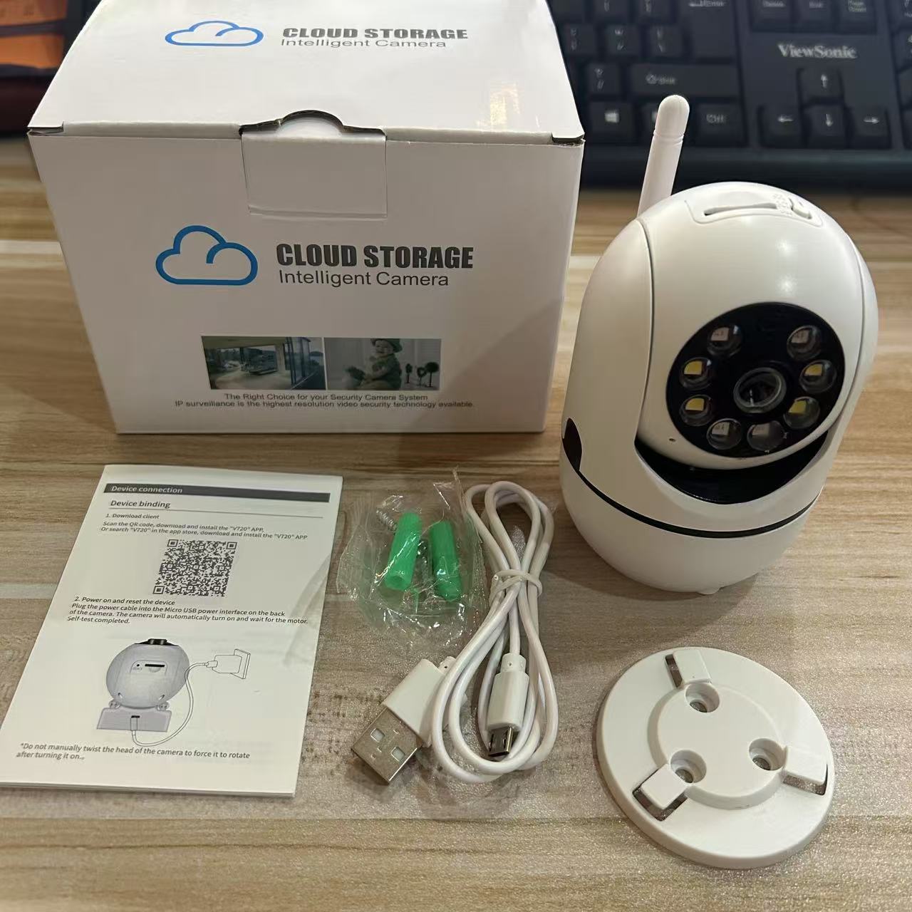 E27 cámara de bombilla HD cámara de doble luz doméstica a todo color WiFi cámara de vigilancia de seguridad de visión nocturna A6