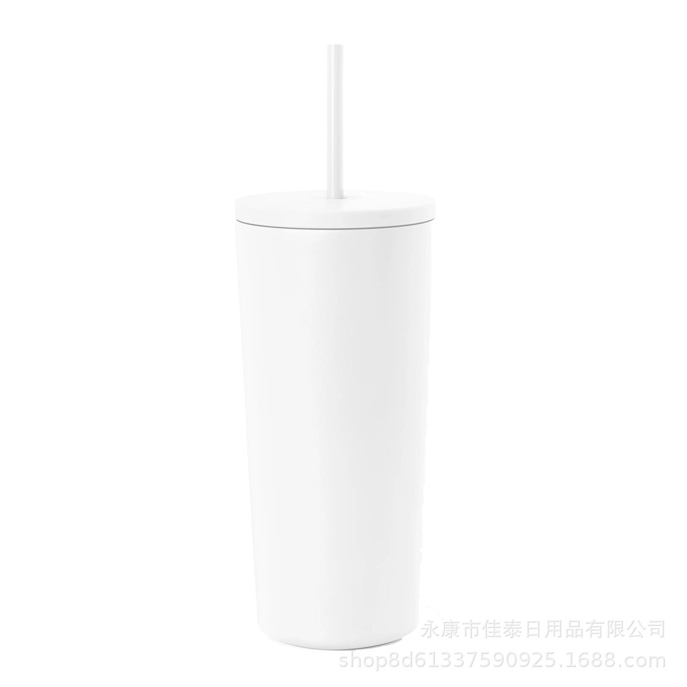 2023 nueva taza de café del acero inoxidable de la taza del vacío con la taza vendedora caliente transfronteriza de la paja 12oz16oz24oz