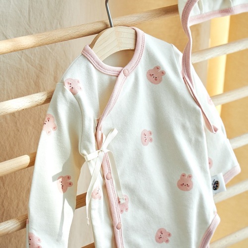 Korean style newborn cotton breathable jumpsuit, baby summer jumpsuit, cartoon bear, rabbit and monk suit