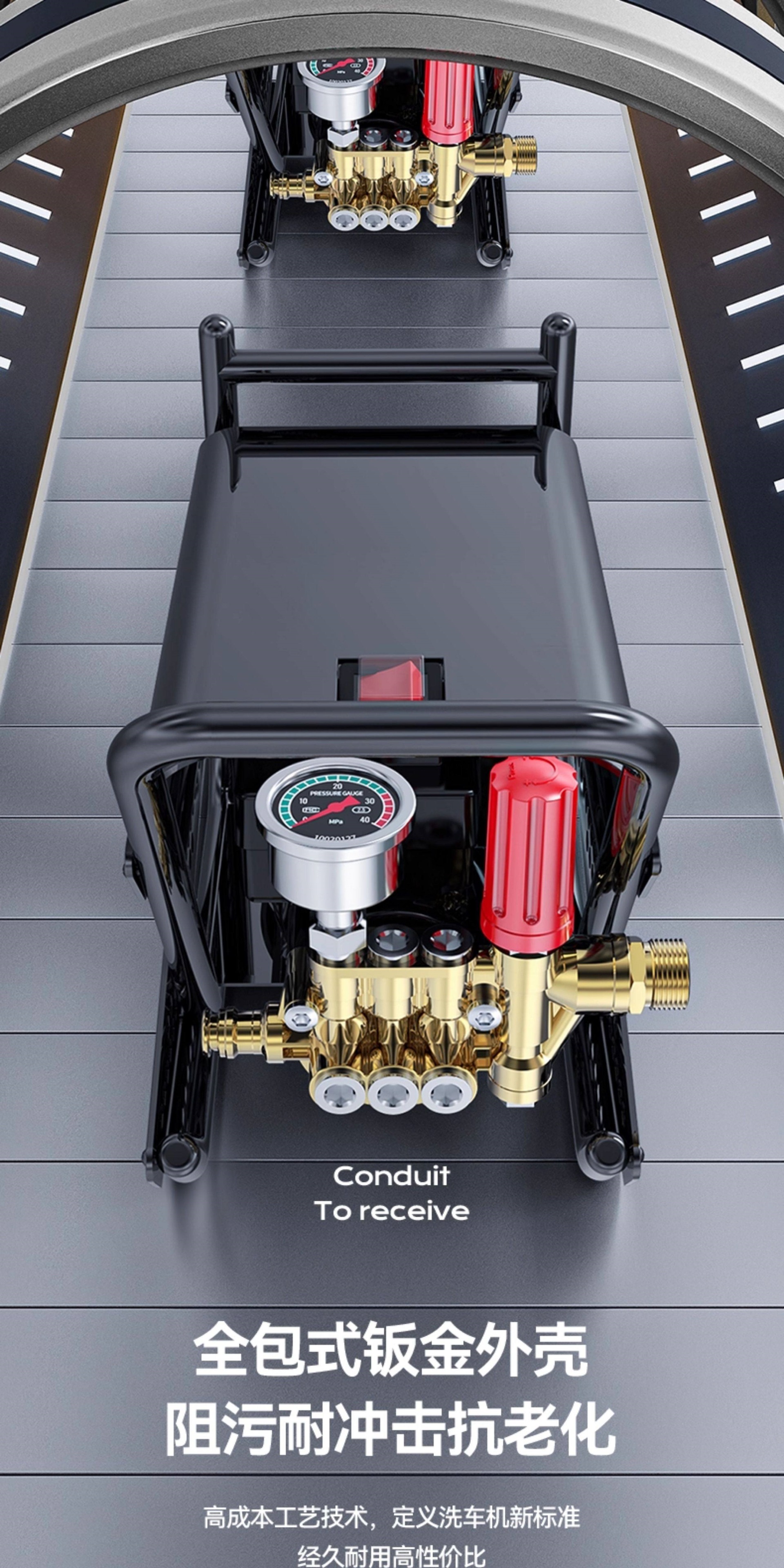 Delixi New Model Car Washing Machine 220V High-Pressure Water Gun for Home Use, High-Power Cleaning Brush Car Washer Pump, Powerful Floor Cleaning Tool