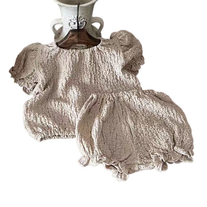 Estilo coreano verano bebé grande PP pantalones cortos de manga corta traje casual ins bebé princesa Zou mameluco moda