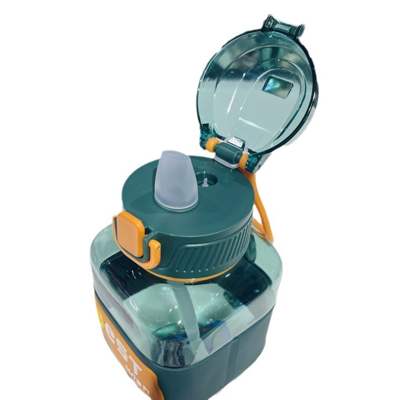 Futong 710 taza de plástico cubierta de rebote deportes cuadrados de moda coreana 700ml de gran capacidad PC taza de plástico taza de paja