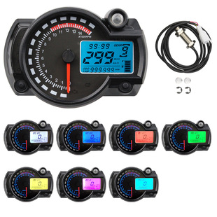 Motorcycle modification LCD instrument two -color code table Digital electronic mileage watch speed meter speed meter speed meter