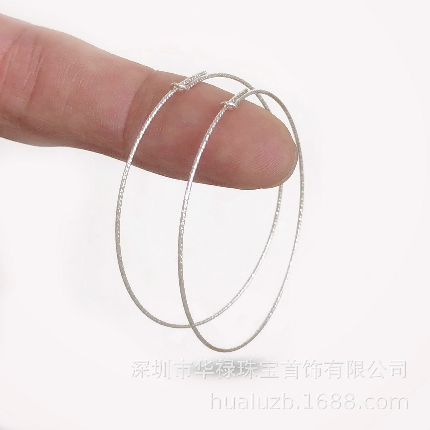 美国925纯银批花线耳圈耳扣简约细线洋气耳环DIY串珠耳饰配件