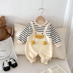 Early autumn baby super cute clothes 0-2 years old baby ha clothes small month old out baby autumn jumpsuit AL678