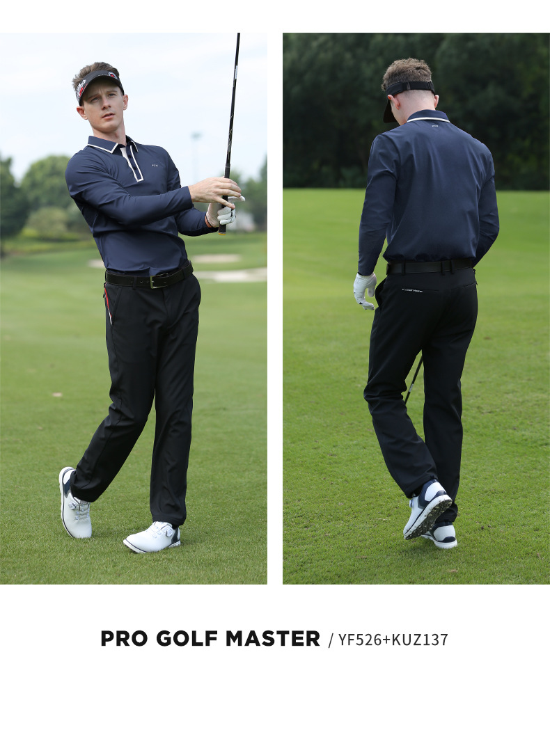 Áo thun dài tay golf nam PGM cổ polo, chất liệu co giãn thoải mái — YF526-màu trắng, YF526-màu xanh nước biển chi tiết 11