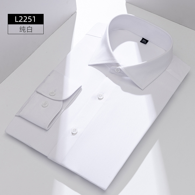 Camisa de Vestir para Hombre de Fibra de Bambú, Elástica, Sin Planchado, para Negocios
