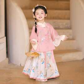 女童汉服明制马面裙2026春夏新款小女孩唐装中国风套装新中式超仙