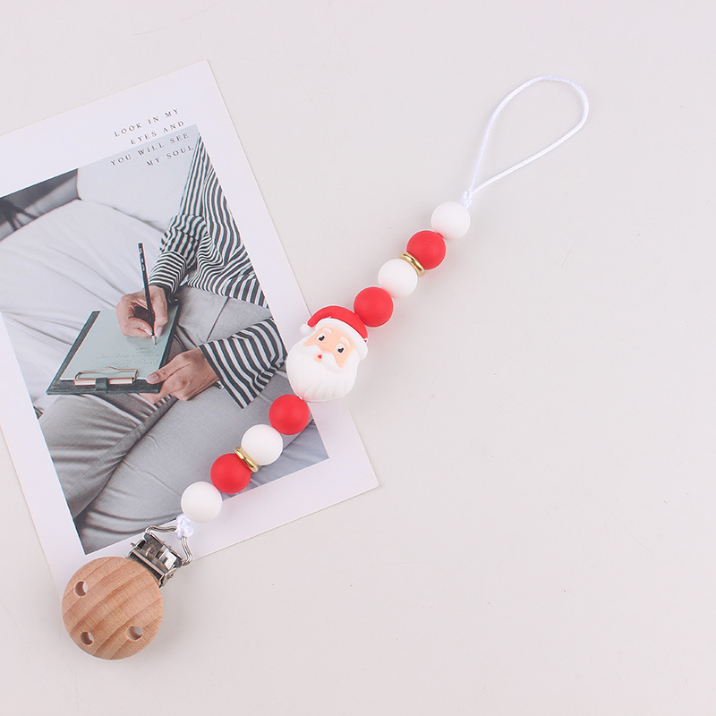 Bebé recién nacido tetina anti-caída cadena de silicona de grado alimenticio cuentas pacificador soporte de tetina