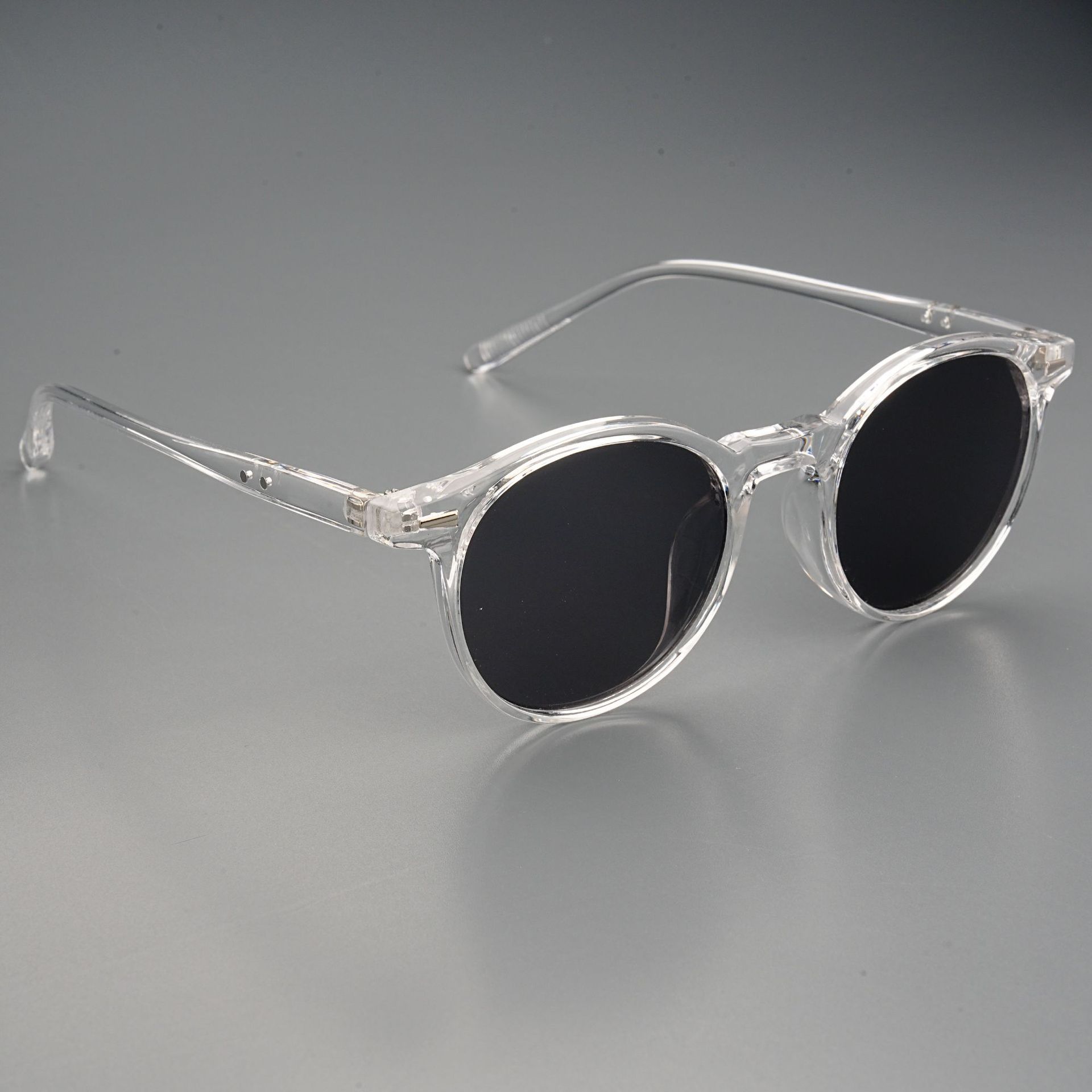 韓国版超軽量サングラス丸枠紫外線防止サングラスレトロなファッション個性日韓系丸枠近視メガネ