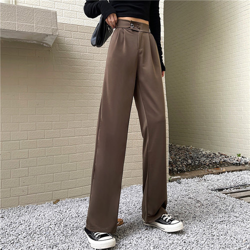 Wide-leg pants for women  autumn new Korean style high-waist drape suit pants retro student casual pants women's clothing wholesale
