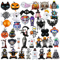 クロスボーダー新しいハロウィンバルーン装飾ゴーストフェスティバルアルミフィルムバルーンゴーストカボチャハロウィンテーマ漫画バルーン