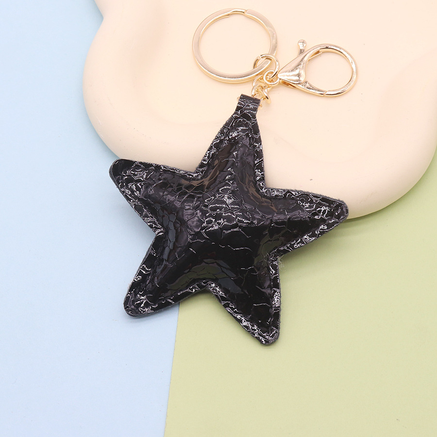 Accesorios de joyería de bricolaje cuero PU superficie brillante en relieve estrella grande amor corazón melocotón bolsa de estilo miu colgante de teléfono móvil