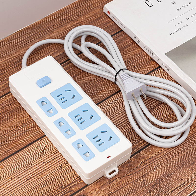 插排多功能家用排插usb插座面板多孔插板二脚带线接拖插线板跨境