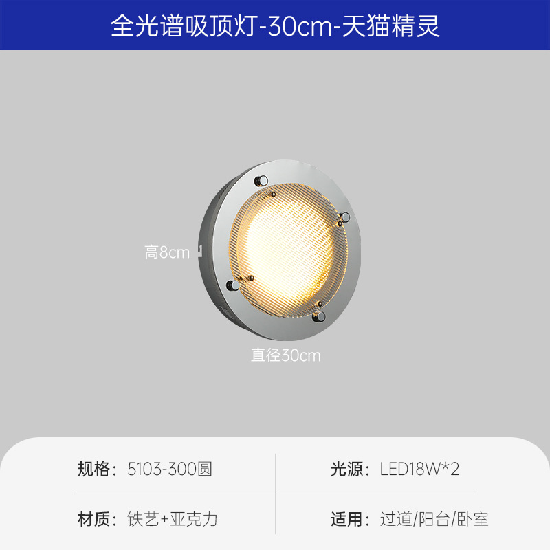 Iluminación de techo de dormitorio led de Bauhaus medieval estudio simple retro espectro completo protección ocular guardarropa iluminación de balcón