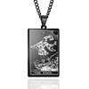 Hjj European and American cross -border hot -selling Tarot brand square titanium steel pendant The Fool Tarot brand stainless steel necklace