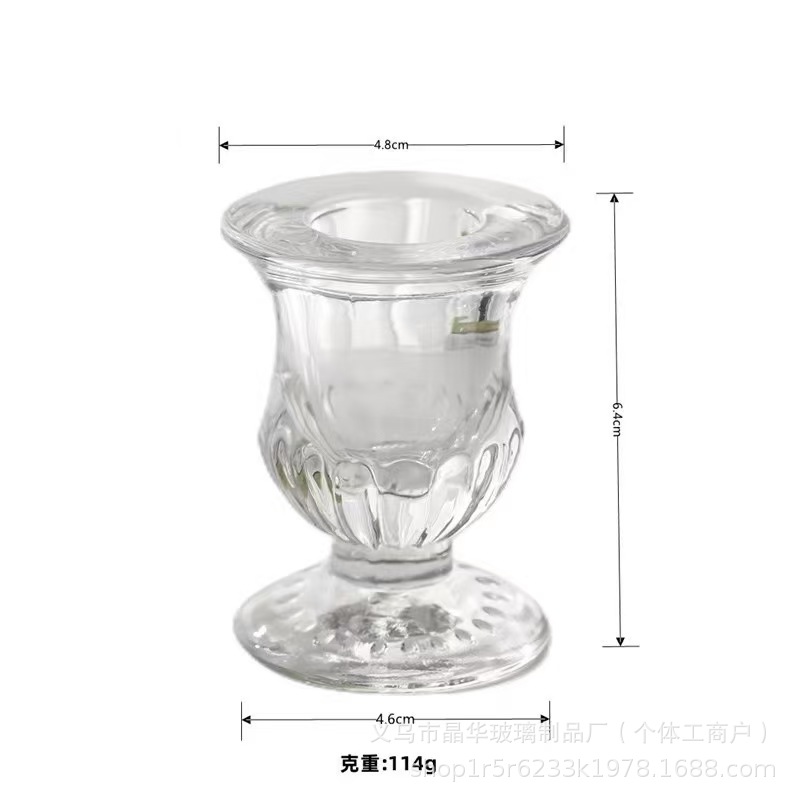 Simple ins candelabro de vidrio barra de cera vintage romántica vela taza decoración de cena de vela casa fondo de vidrio