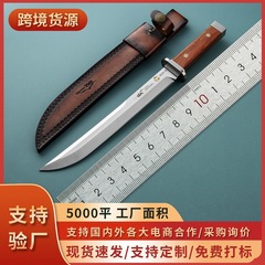 跨境抖音热卖厂家现货龙骨一体直刀户外求生野营求生刀鱼生水果刀